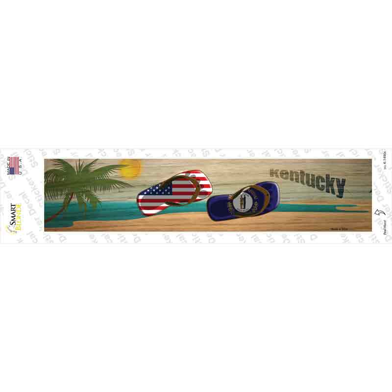 Kentucky and US Flag Novelty Narrow Sticker Decal