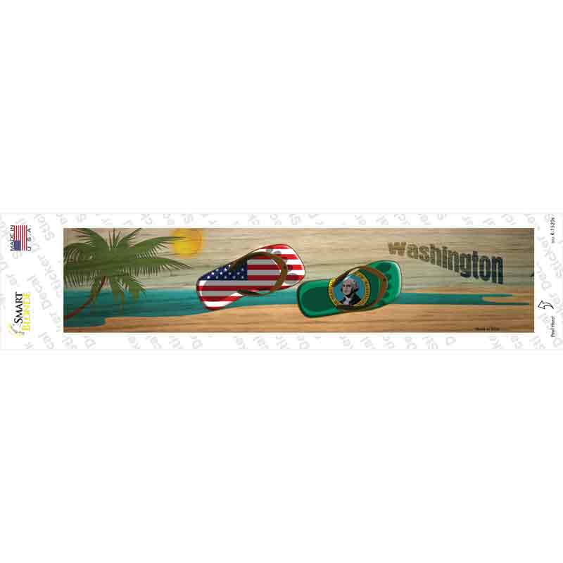 Washington and US Flag Novelty Narrow Sticker Decal