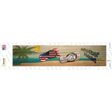 Route 66 and Flag and US Flag Novelty Narrow Sticker Decal