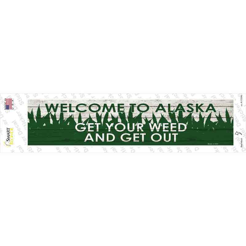 Alaska Weed Novelty Narrow Sticker Decal Small