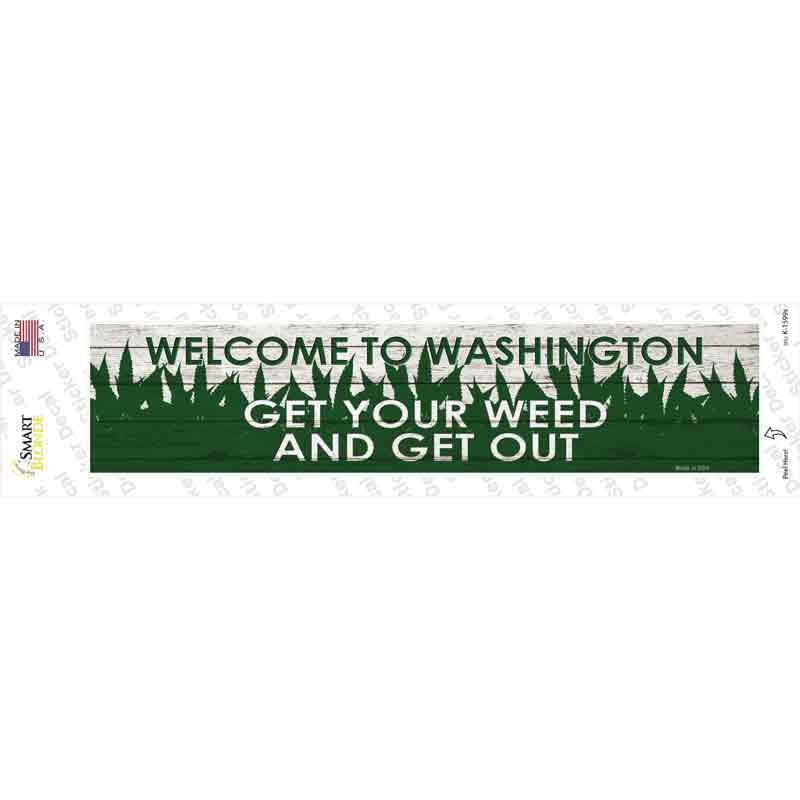 Washington Weed Novelty Narrow Sticker Decal