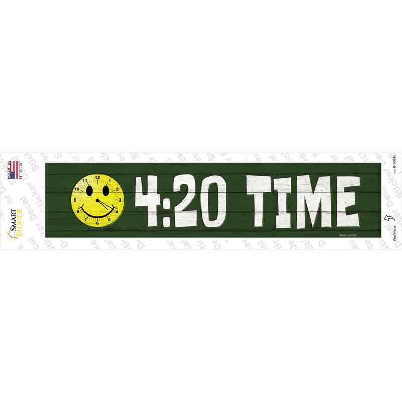 420 Time Novelty Narrow Sticker Decal Small