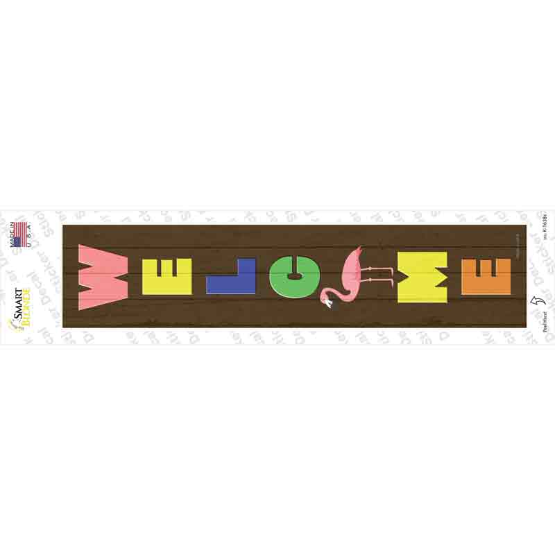 Welcome Flamingo Novelty Narrow Sticker Decal