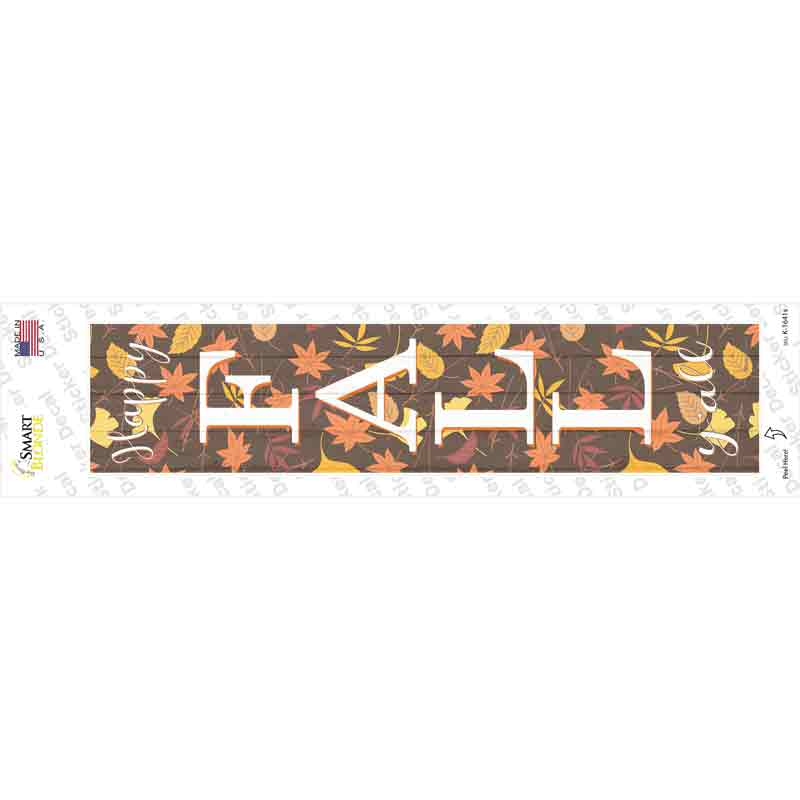 Happy Fall Yall Leaves Novelty Narrow Sticker Decal Small