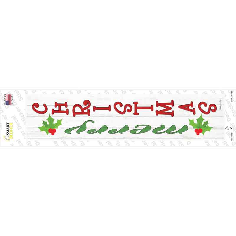 Merry Christmas Mistletoe Novelty Narrow Sticker Decal Small