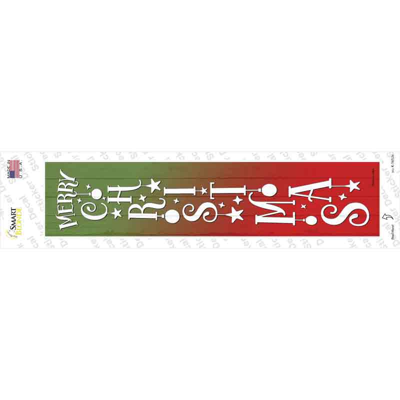 Merry Christmas Ornaments Red Novelty Narrow Sticker Decal