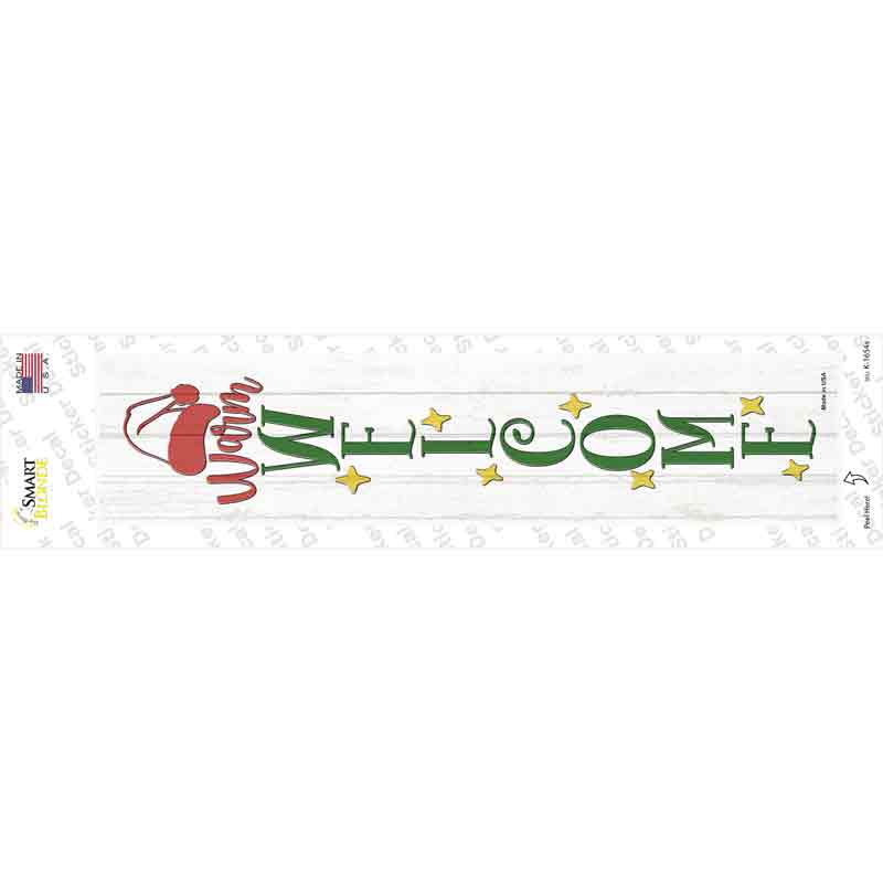 Warm Welcome White Novelty Narrow Sticker Decal