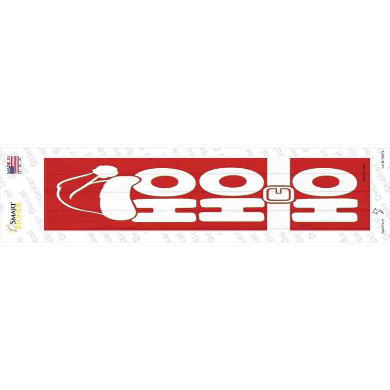Ho Ho Ho Red Novelty Narrow Sticker Decal