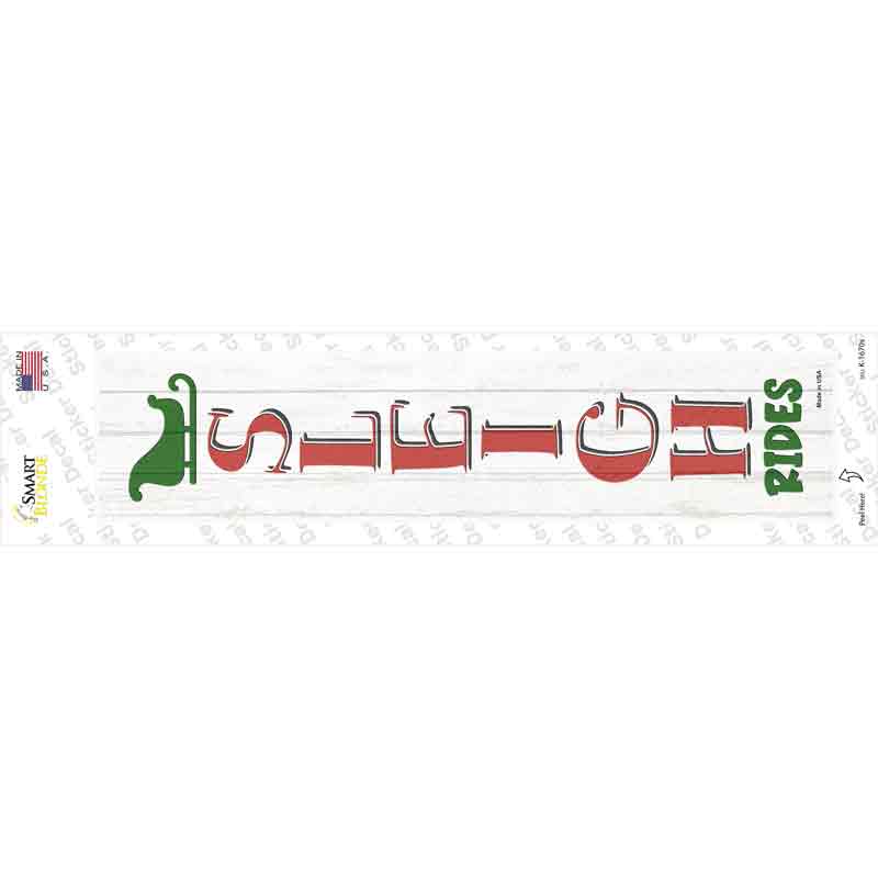 Sleigh Rides White Novelty Narrow Sticker Decal