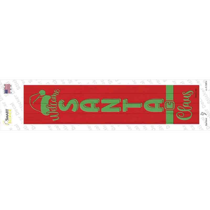 Welcome Santa Claus Red Novelty Narrow Sticker Decal