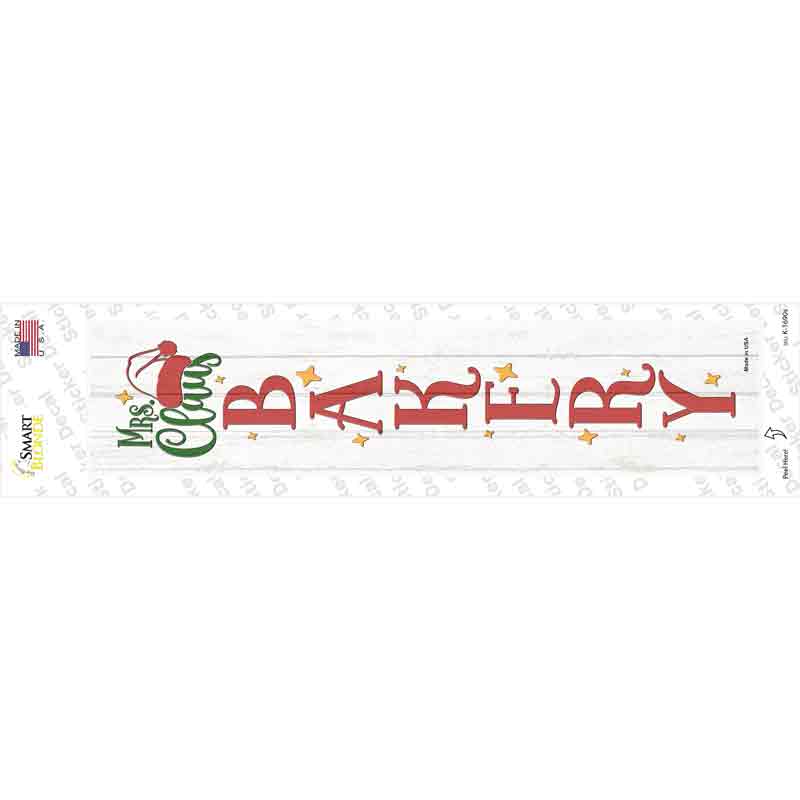 Mrs Claus Bakery White Novelty Narrow Sticker Decal Small