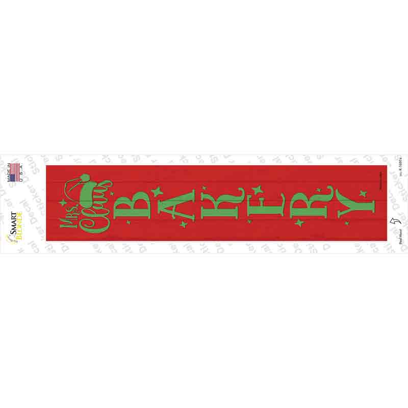 Mrs Claus Bakery Red Novelty Narrow Sticker Decal