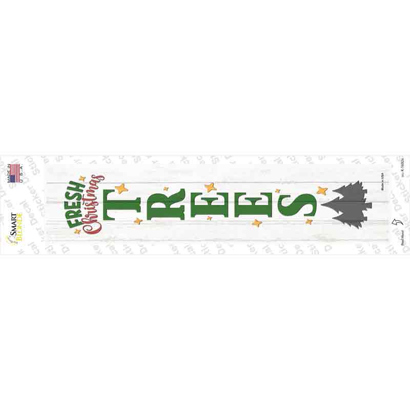 Fresh Christmas Trees White Novelty Narrow Sticker Decal