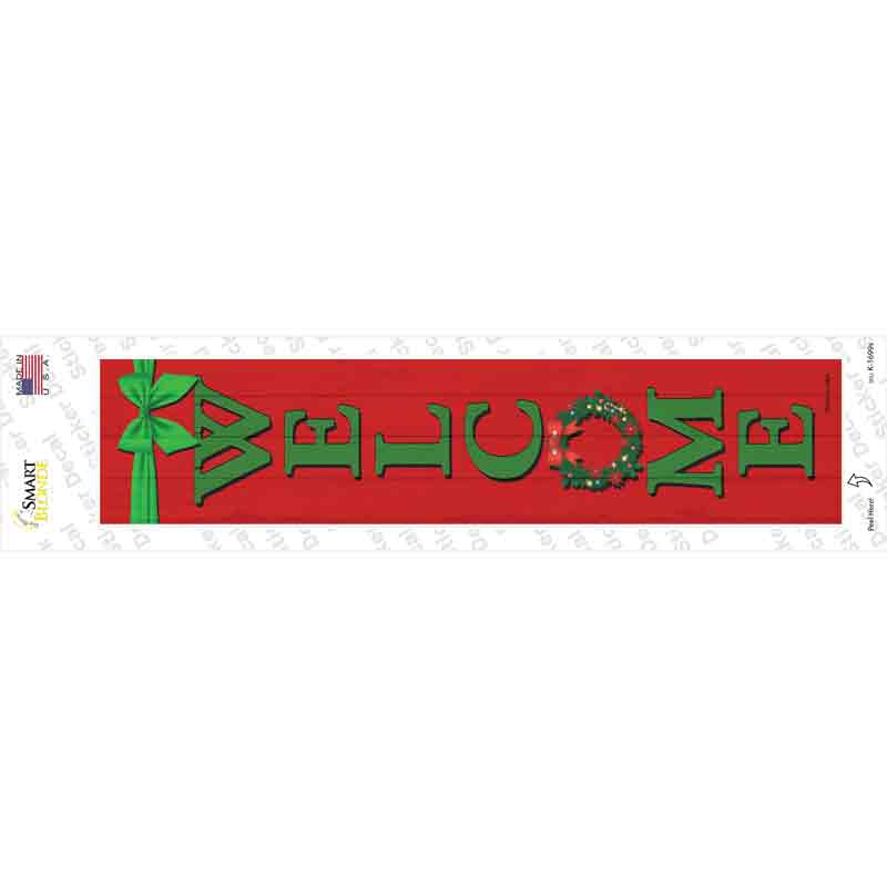 Welcome Wreath Novelty Narrow Sticker Decal
