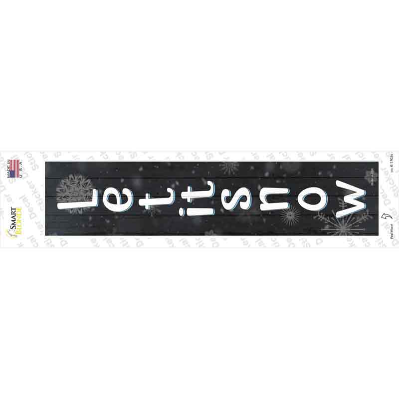 Let It Snow Black Novelty Narrow Sticker Decal
