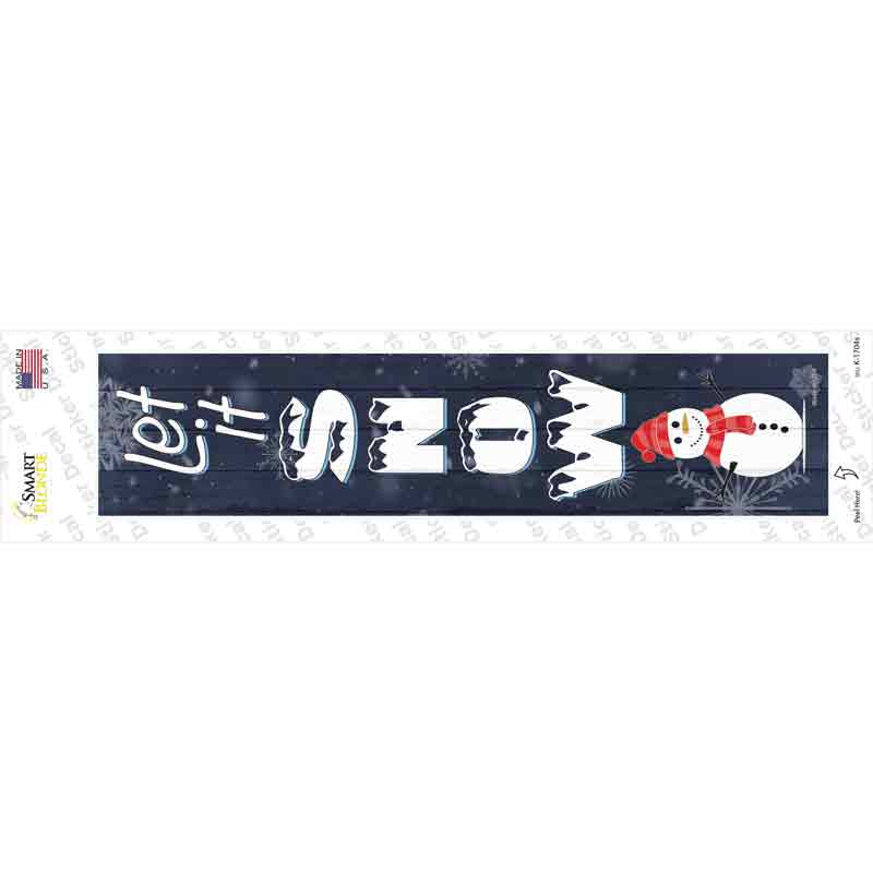 Let It Snow Snowman Novelty Narrow Sticker Decal