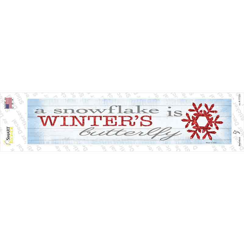 Winters Butterfly Novelty Narrow Sticker Decal Small