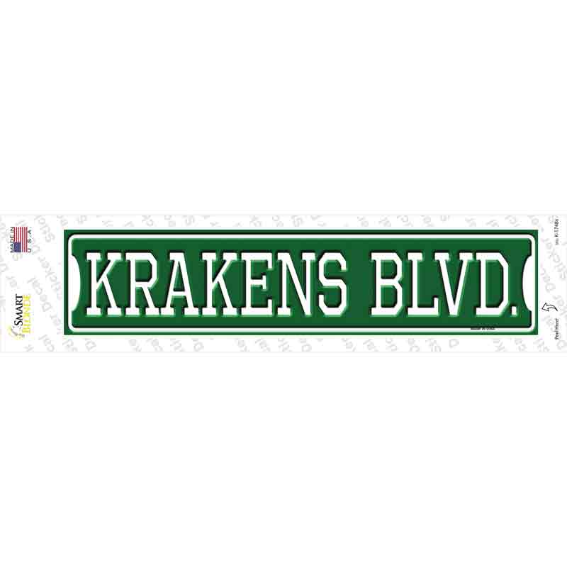 Krakens Blvd Novelty Narrow Sticker Decal Small