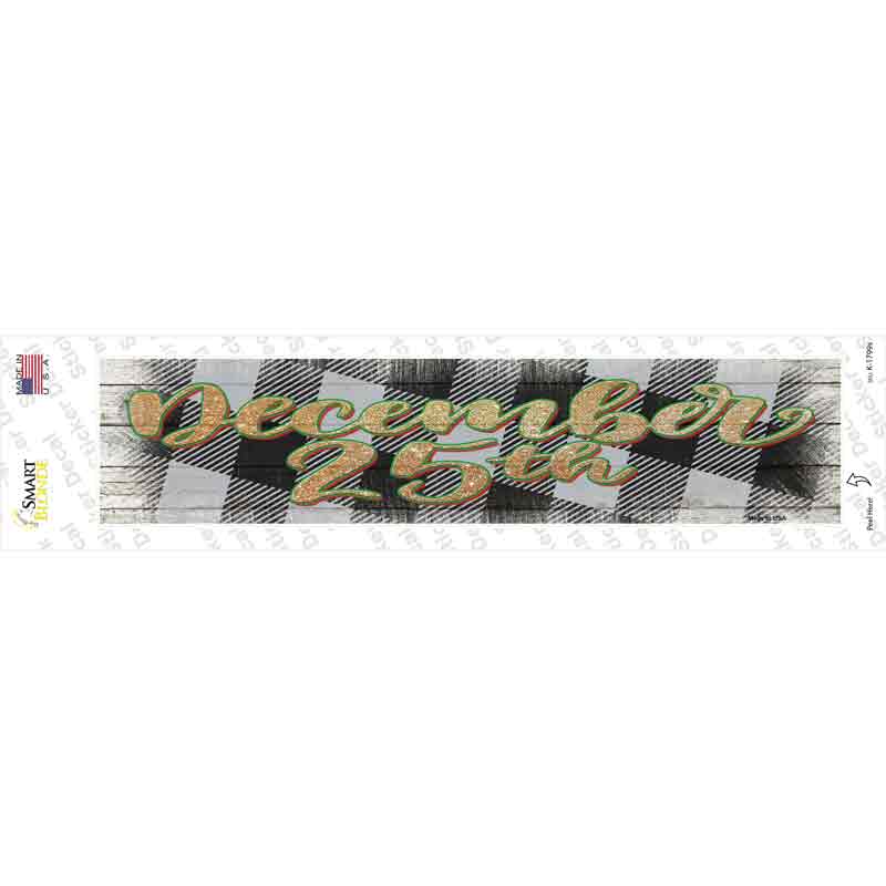December 25th White Novelty Narrow Sticker Decal