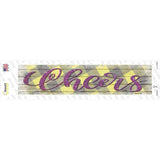 Cheers Yellow Novelty Narrow Sticker Decal Small