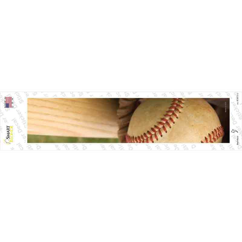 Baseball with Bat Novelty Narrow Sticker Decal Small