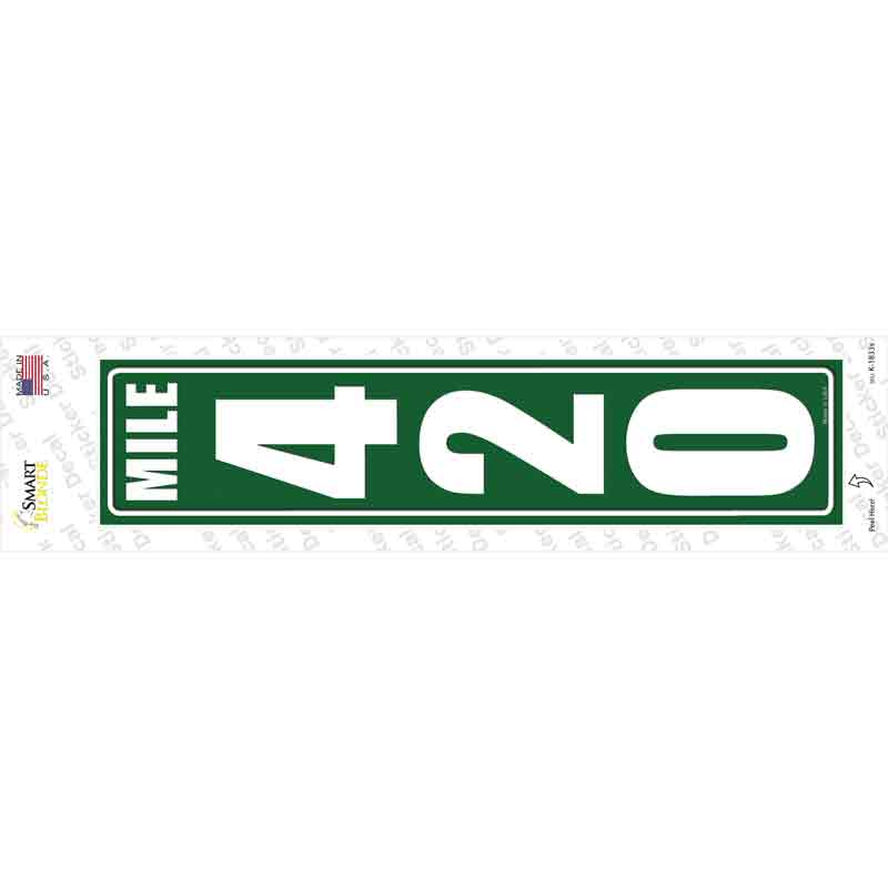 Mile Marker 420 Novelty Narrow Sticker Decal Small