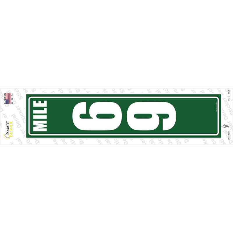 Mile Marker 69 Novelty Narrow Sticker Decal