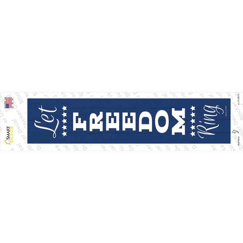 Let Freedom Ring Blue Novelty Narrow Sticker Decal