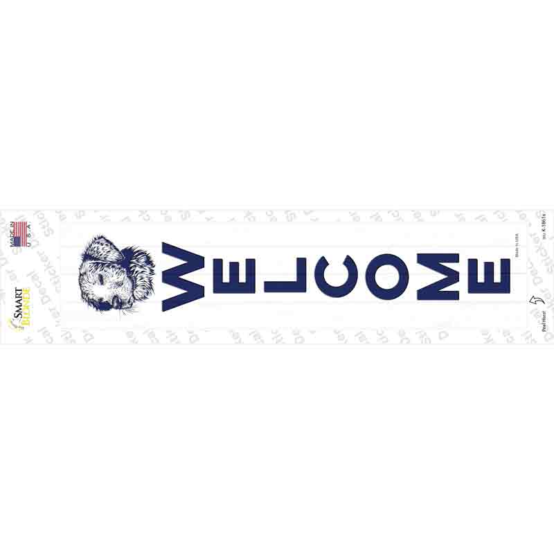 Welcome with Dog Novelty Narrow Sticker Decal