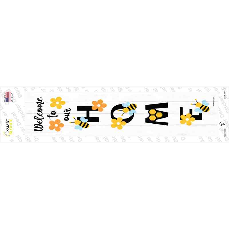 Bee Welcome Home Vertical Novelty Narrow Sticker Decal