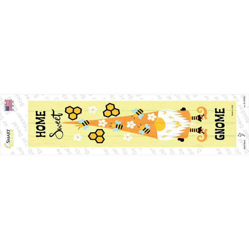 Home Sweet Gnome Bee Vertical Novelty Narrow Sticker Decal