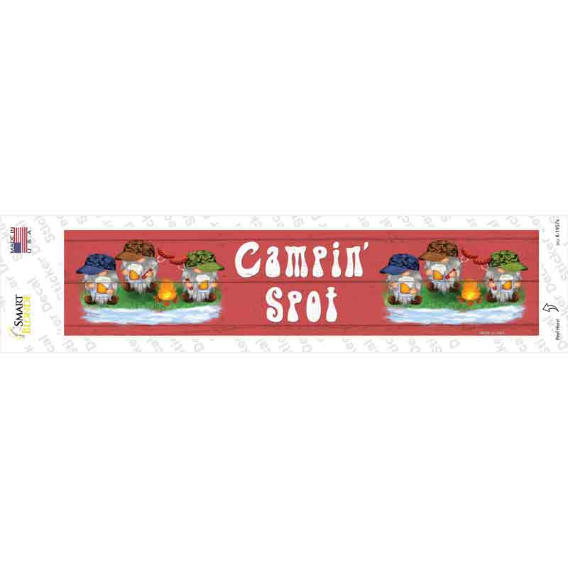 Camping Spot Six Camo Gnomes Novelty Narrow Sticker Decal
