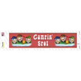 Camping Spot Six Camo Gnomes Novelty Narrow Sticker Decal