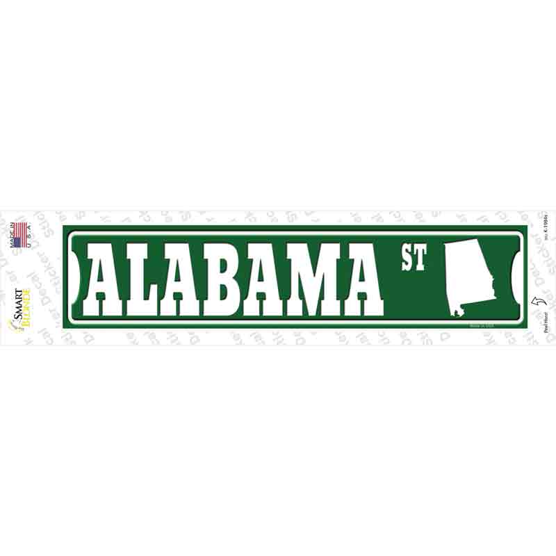 Alabama St Silhouette Novelty Narrow Sticker Decal Small