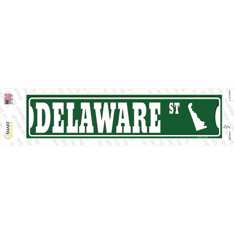 Delaware St Silhouette Novelty Narrow Sticker Decal Small