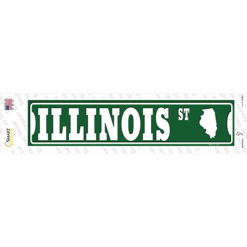 Illinois St Silhouette Novelty Narrow Sticker Decal Small