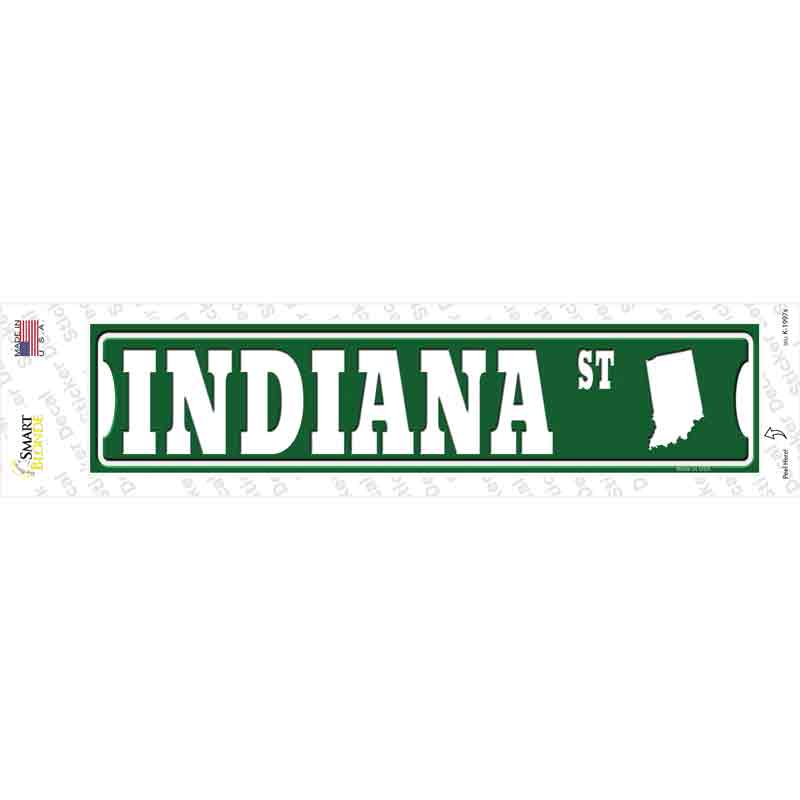 Indiana St Silhouette Novelty Narrow Sticker Decal Small