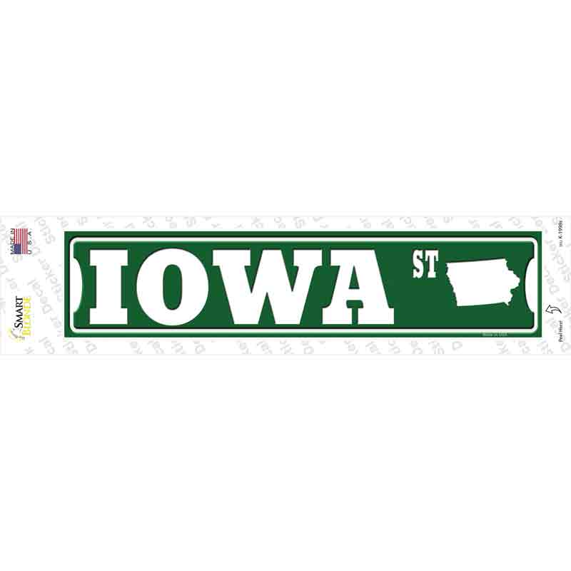 Iowa St Silhouette Novelty Narrow Sticker Decal Small