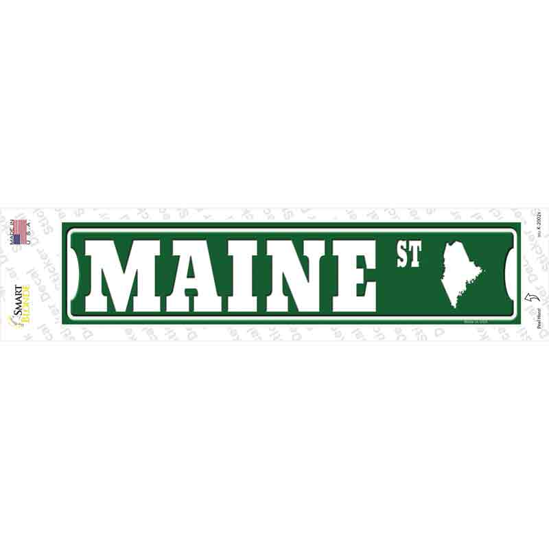Maine St Silhouette Novelty Narrow Sticker Decal