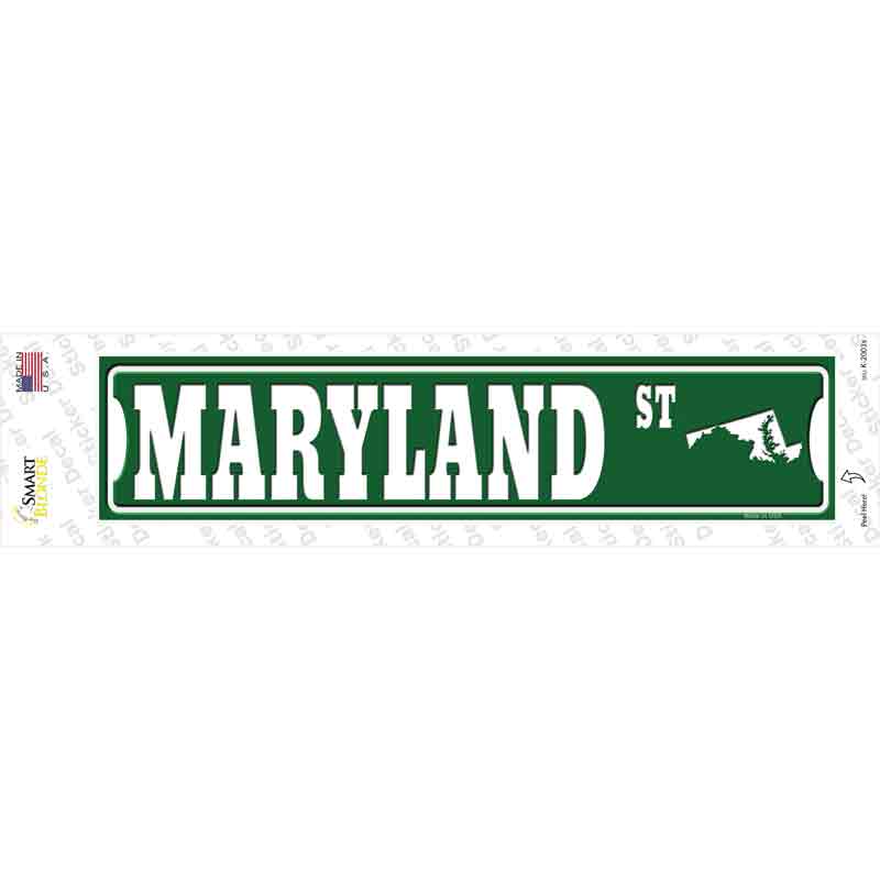 Maryland St Silhouette Novelty Narrow Sticker Decal Small