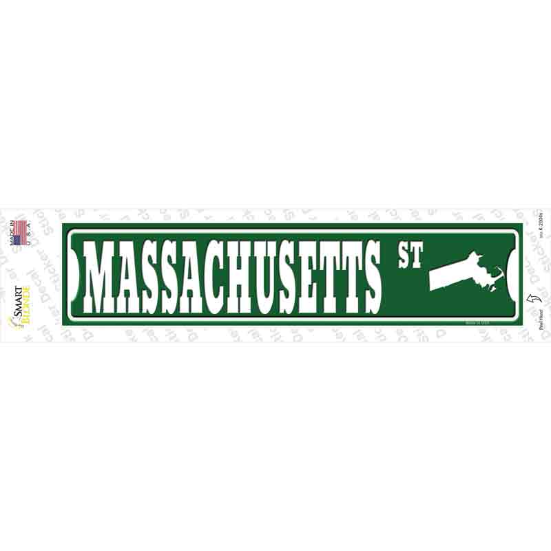 Massachusetts St Silhouette Novelty Narrow Sticker Decal Small