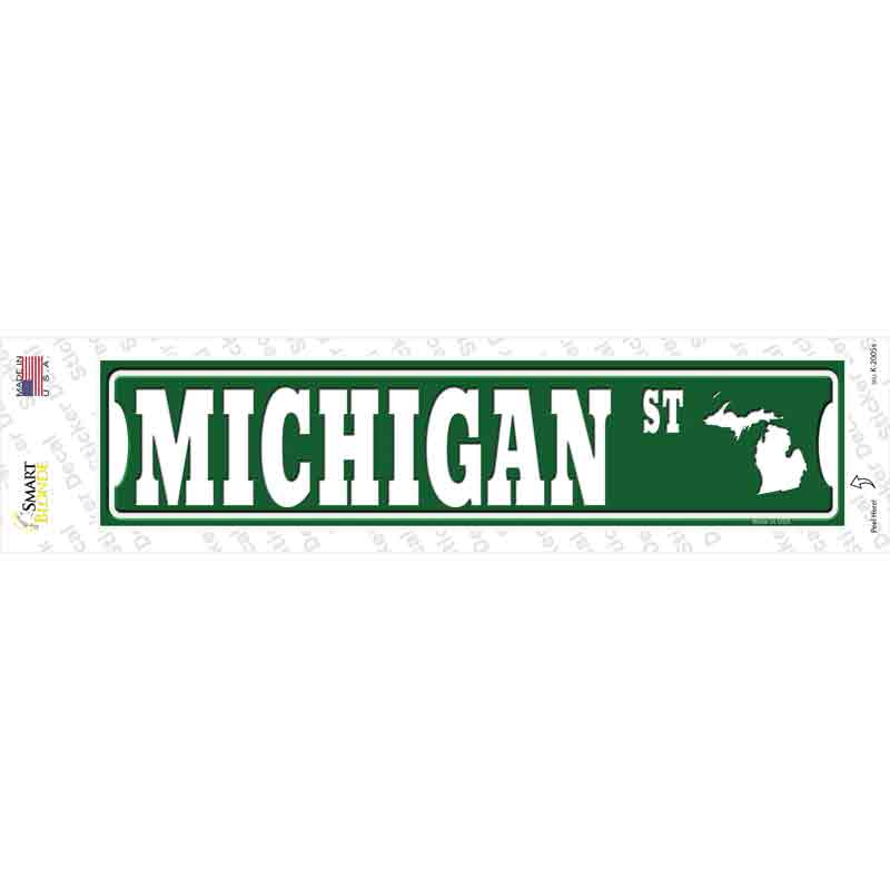 Michigan St Silhouette Novelty Narrow Sticker Decal