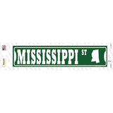 Mississippi St Silhouette Novelty Narrow Sticker Decal Small