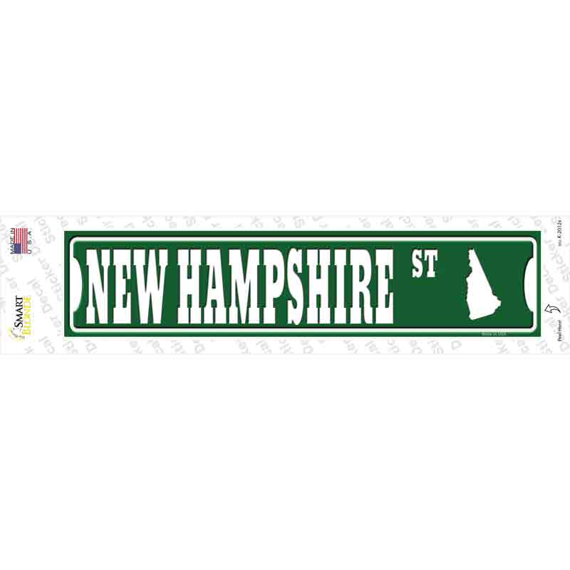 New Hampshire St Silhouette Novelty Narrow Sticker Decal Small