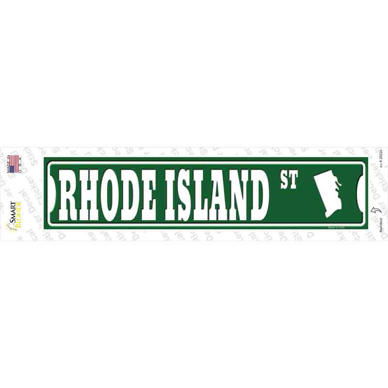 Rhode Island St Silhouette Novelty Narrow Sticker Decal Small