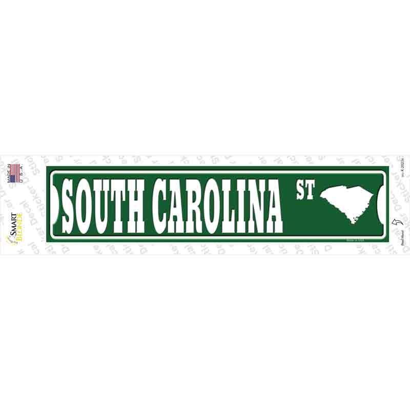 South Carolina St Silhouette Novelty Narrow Sticker Decal Small