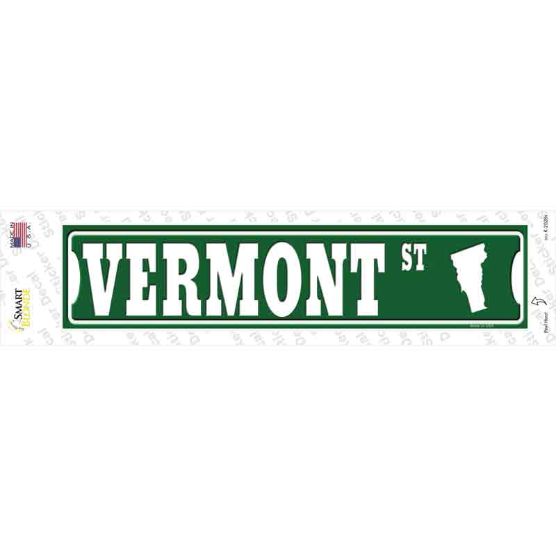 Vermont St Silhouette Novelty Narrow Sticker Decal Small