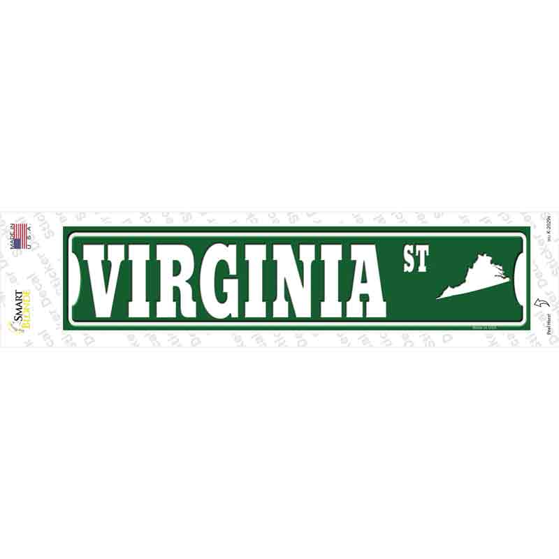 Virginia St Silhouette Novelty Narrow Sticker Decal Small