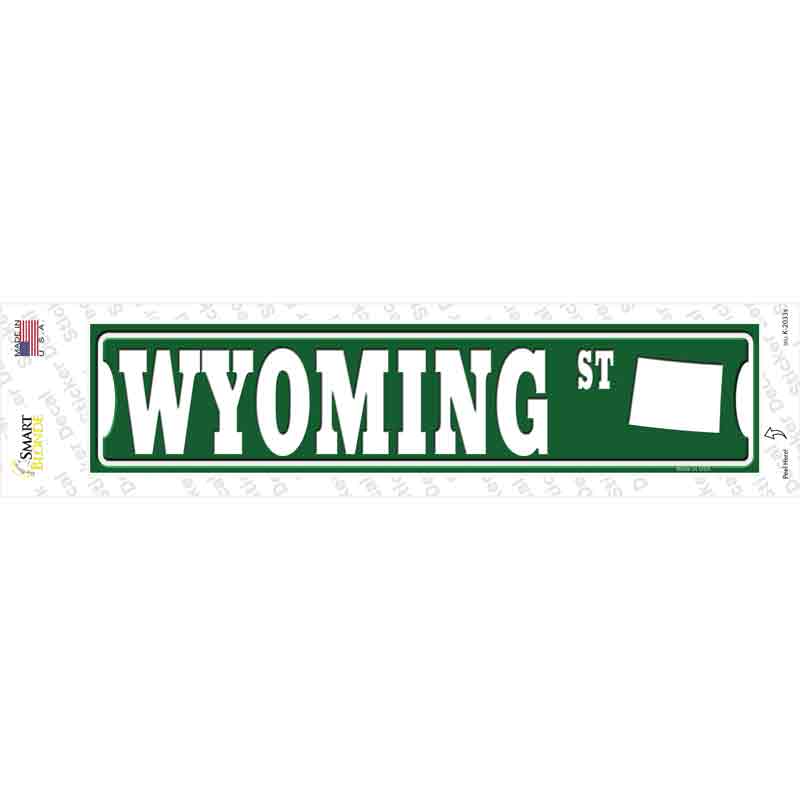 Wyoming St Silhouette Novelty Narrow Sticker Decal Small