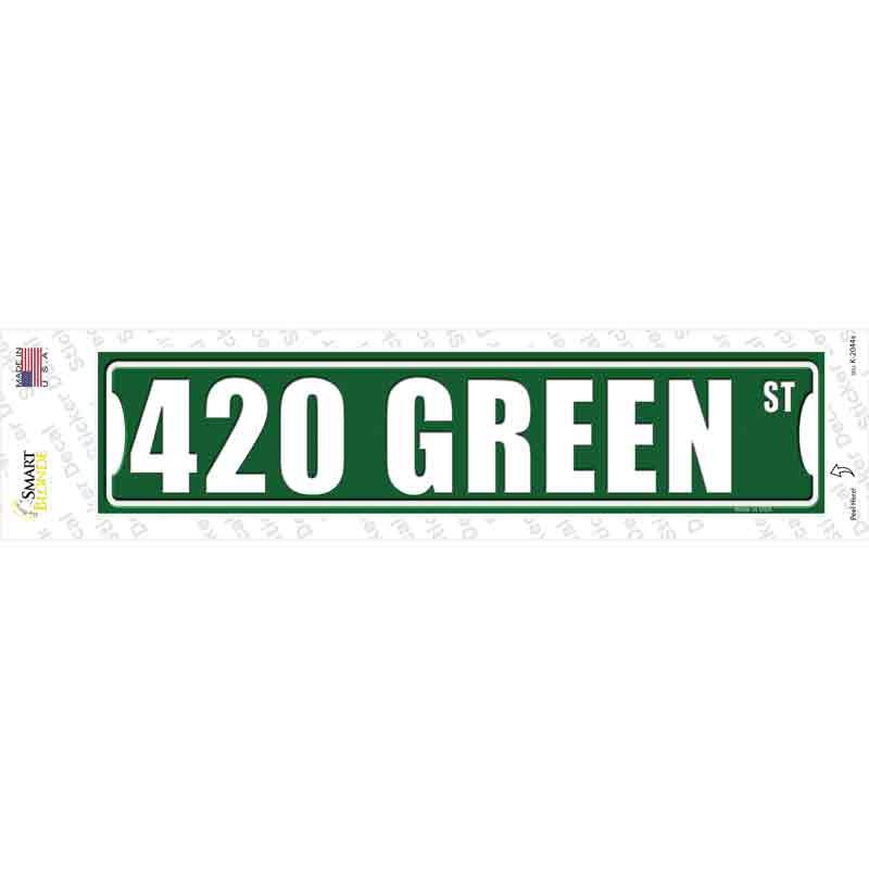 420 Green Street Novelty Narrow Sticker Decal Small